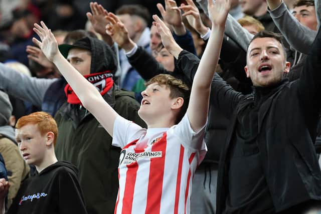 Sunderland fans during the game against Cheltenham Town at the Stadium of Light.