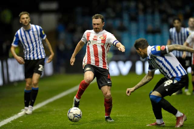 Sunderland captain Corry Evans playing against Sheffield Wednesday. Picture by FRANK REID