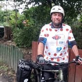 Mike Clay has begun a 720-mile bike ride to raise money and awareness for bowel cancer screening.
