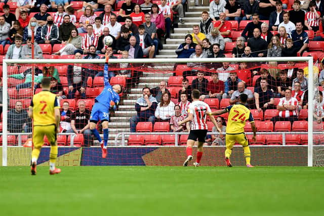 Thorben Hoffmann in action at the Stadium of Light