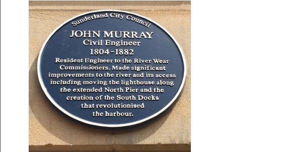 Resident Engineer to the river Wear Commissioners, John Murray made significant improvements to the river and its access including moving the lighthouse along the extended North pier and the creation of the South Docks that revolutionised the harbour.