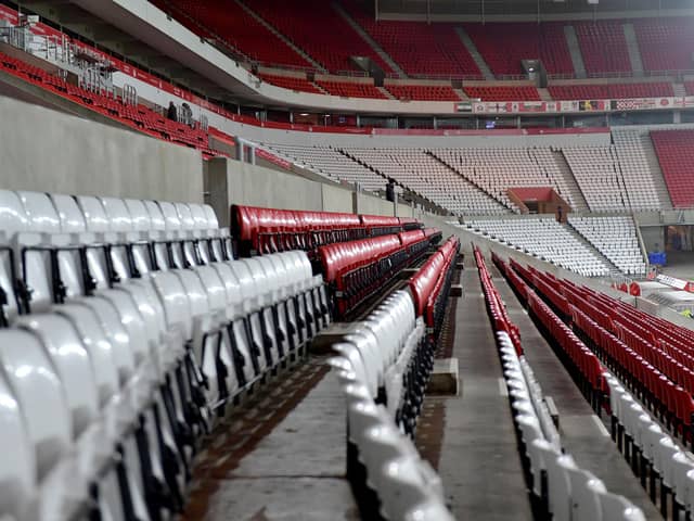 The Stadium of Light red and white seats. Picture by FRANK REID 