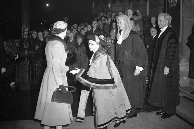 Queen Elizabeth II in Sunderland in October 1954. Huge crowds waited to greet her.