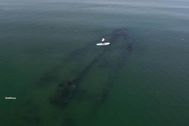 Another crystal-clear drone image of the wreck.