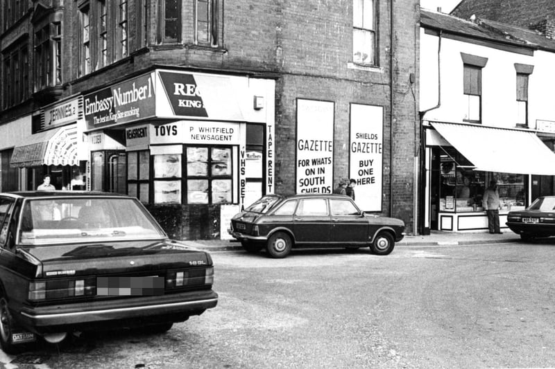 Whitfield's newsagents on the corner of Russell Street and Smithy Street in 1984.
