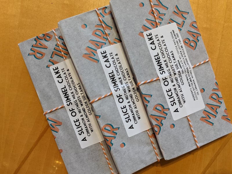 Their Grassmarket gelato bar may be temporarily closed, but Mary's Milk Bar in Edinburgh are still delivering their chocolatey goodies. These Simnal Bars are a take on the traditional Easter cake, with cinnamon and nutmeg milk chocolate with almond white chocolate and golden sultanas.
www.marysmilkbar.com