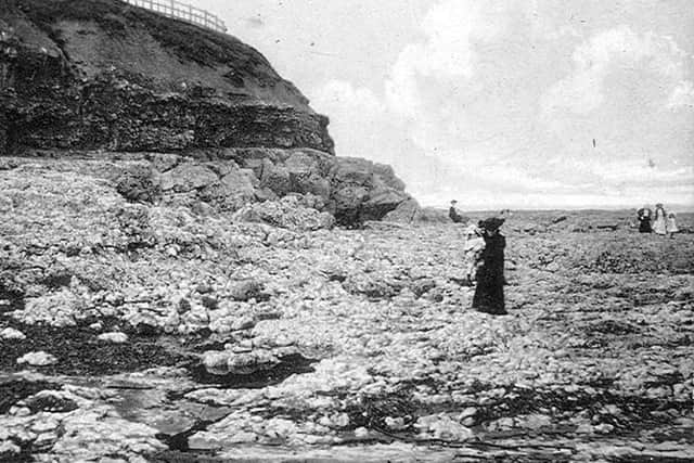The Cannonball Rocks before the promenade was built.