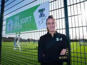 Jill Scott pictured at the football pitch named in her honour at Perth Green Community Centre, Jarrow.