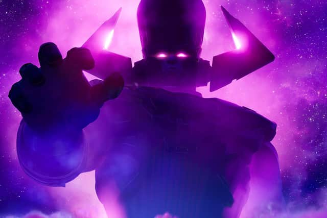 Galactus is a cosmic entity who consumes entire planets to sustain his life force (Image: Epic Games/Marvel)