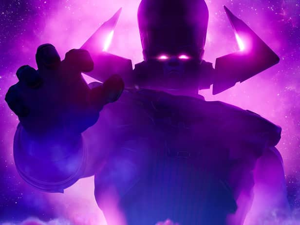Galactus is a cosmic entity who consumes entire planets to sustain his life force (Image: Epic Games/Marvel)