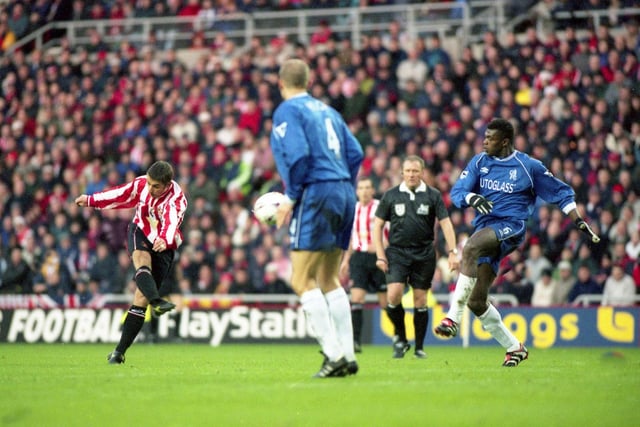 Sunderland were rampant against Chelsea in a 4-1 win in 1999 and this wonder goal from Kevin Phillips was best of the lot.