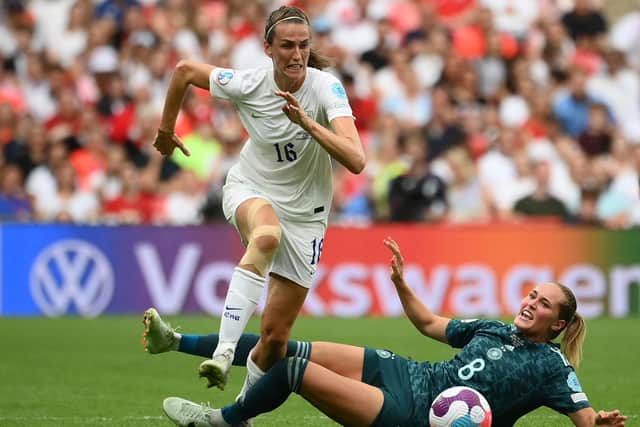 Jill Scott in action for the Lionesses before heading to the Australian rainforest to take part in I'm A Celebrity, Get Me Out Of Here