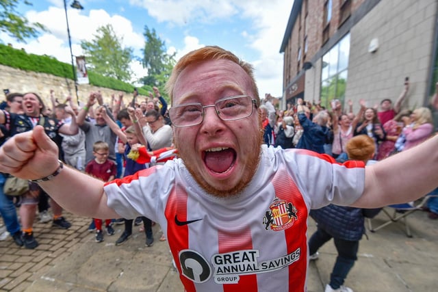 Celebrations after Sunderland's second goal.