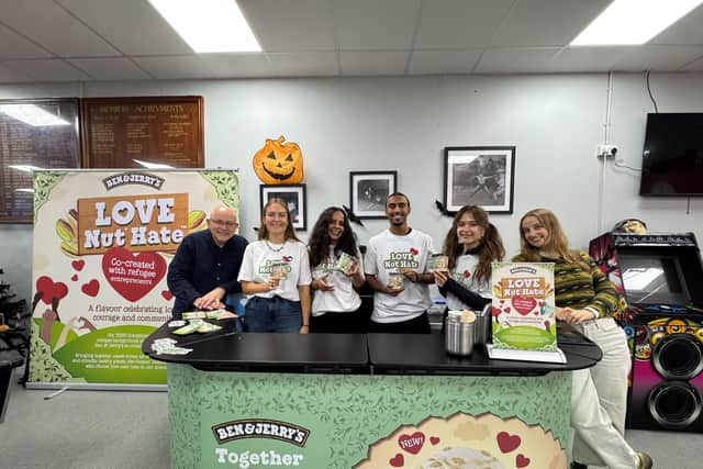 Steve Donkin (left), core service development manager at VCAS stands alongside members of the Ben & Jerry's team.