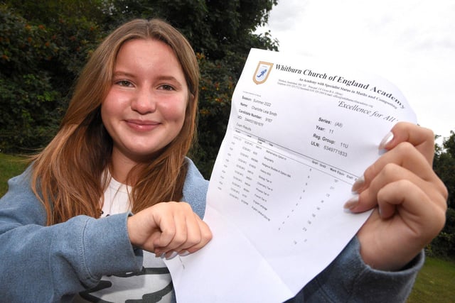 Whitburn Church of England Academy pupil Charlotte Leia Smith, 16,  attained nine grade 9s and one grade 8.