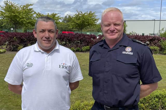 Coun Phil Tye (left) with chief fire officer Chris Lowther