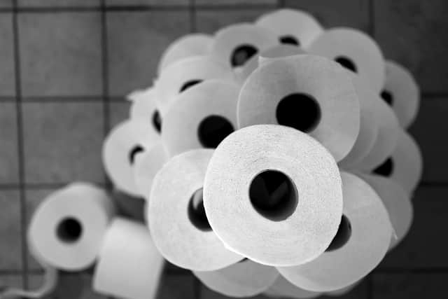 Stock image of toilet roll.