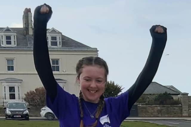 Kayleigh walked from Seaburn to Seaham in 2020, and raised more than £4,000 for the charity chosen by her donor's family.
