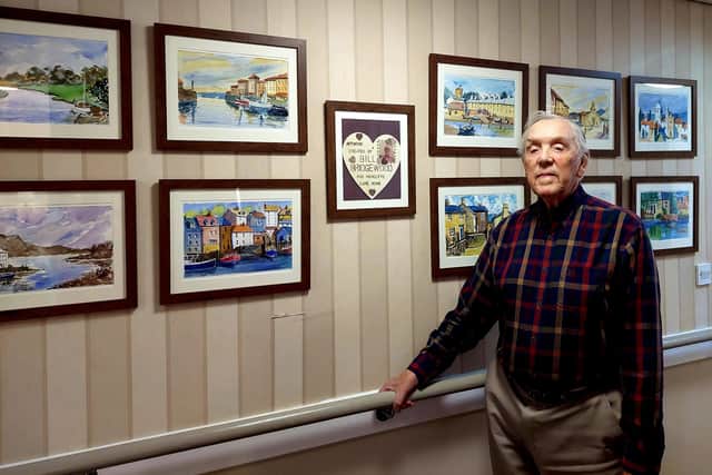 Bill Bridgewood, 93, with his artwork