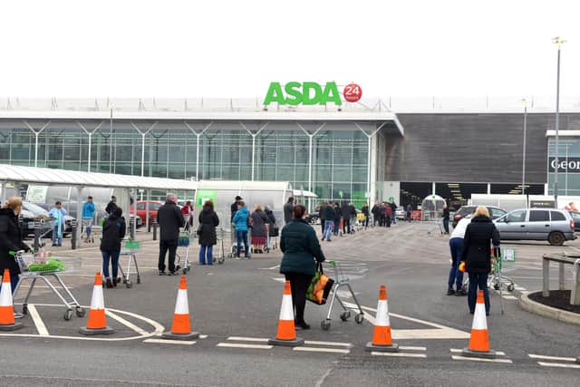 South Shields Asda queues during the first coronavirus lockdown.