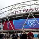 LONDON, ENGLAND - MAY 01: A general view as fans gather outside of the London Stadium prior to kick off of the Premier League match between West Ham United and Arsenal at London Stadium on May 01, 2022 in London, England. (Photo by Julian Finney/Getty Images)