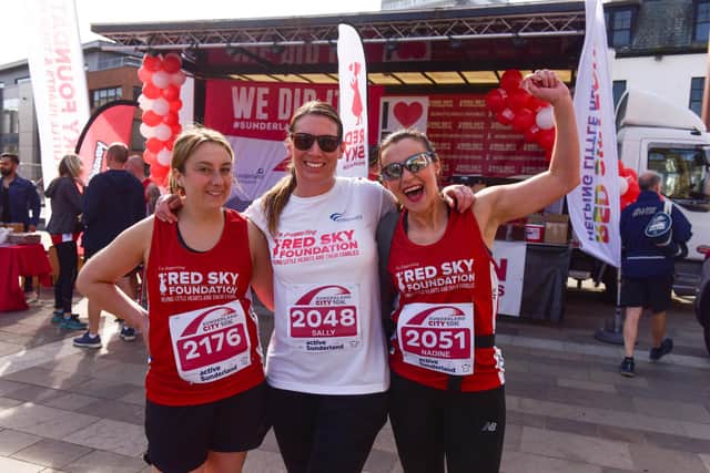 Emma Dipper, Sally Hall and Nadine Hudspeth were running in memory of friend and fellow runner Beverley Lawton who sadly died last year after a heart attack.