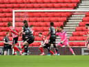 Charlie Wyke heads Sunderland into the lead at the Stadium of Light