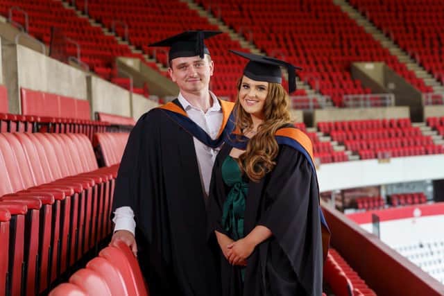Declan Marshall and Katie Stubbs graduating