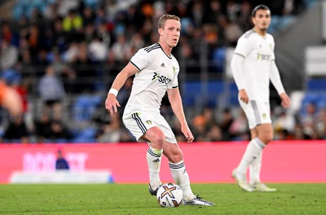 Adam Forshaw playing for Leeds United. (Photo by Bradley Kanaris/Getty Images)