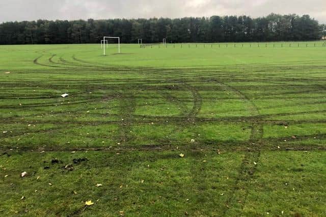 The damage to the junior pitches at Washington AFC caused in October 2020.