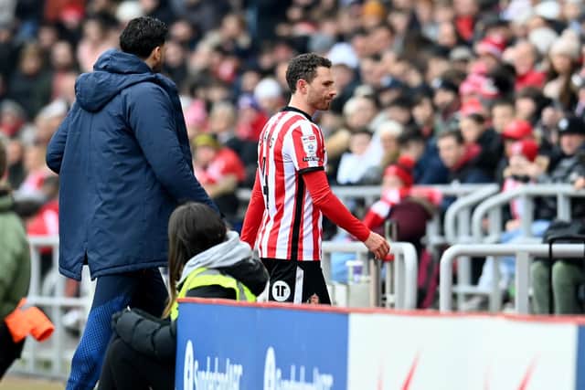 Sunderland captain Corry Evans was forced off with an ACL injury during the side's 2-0 win over Middlesbrough. Picture by FRANK REID