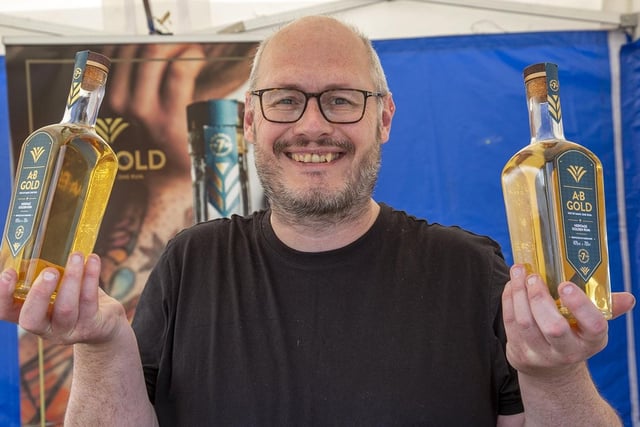 Dave Armstrong from AB GOLD drum who won the 'best sipping rum in the UK' award.