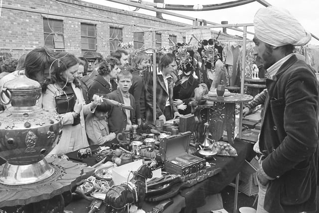 The Sunday open market attracted thousands of people.  Here are some of the estimated 100,000 people who visited the open market at Pallion in 1975.