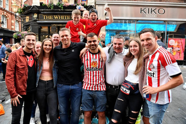 Supporters having a great time before the play-off final in 2019.