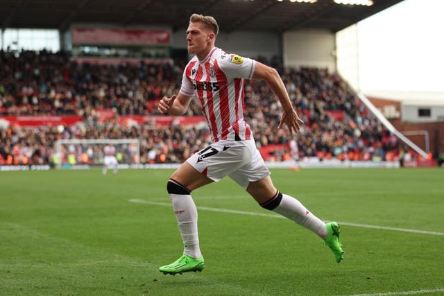 Manchester City loanee Liam Delap is Stoke City’s MVP with a £7million valuation. Defender Ben Wilmot is second with a £6million valuation, closely followed by Jacob Brown (£5million).