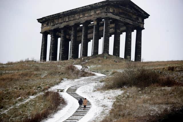 Dusting of snow on Penshaw Monument.