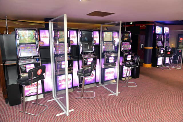Perspex screens in the slots room