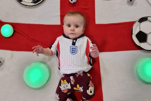 Aria, age 7 months, is ready for her first World Cup!