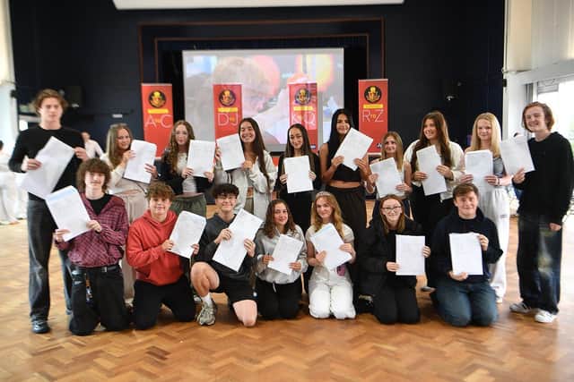 Pupils at Southmoor Academy celebrate their GCSE results.
