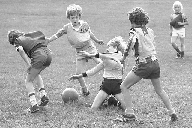 The Nothumbrian Police play scheme five a side football tournament in 1979.