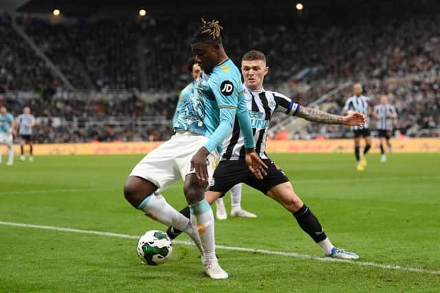Mohammed Salisu of Southampton in action against Newcastle United. (Photo by Stu Forster/Getty Images)