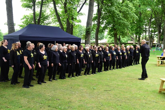 The Rock Choir providing some live music for the festival's guests.