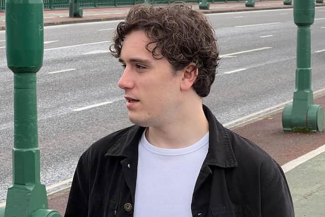 Playwright Ben Gettins on the Wearmouth Bridge, which plays a central role in his drama Wearmouth.
