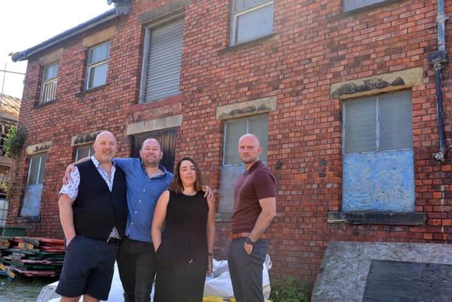 Award winning chef John Calton and his wife Kimberly are the first tenants to move inside the Sheepfolds development under the name of Zinc with Leader of Sunderland City Council Graeme Miller and Richard Marsden MD of BDN Development.