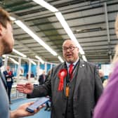 Sunderland Council leader Graeme Miller gives a media interview as he retains his seat with Washington South ward following the Sunderland City Council local elections