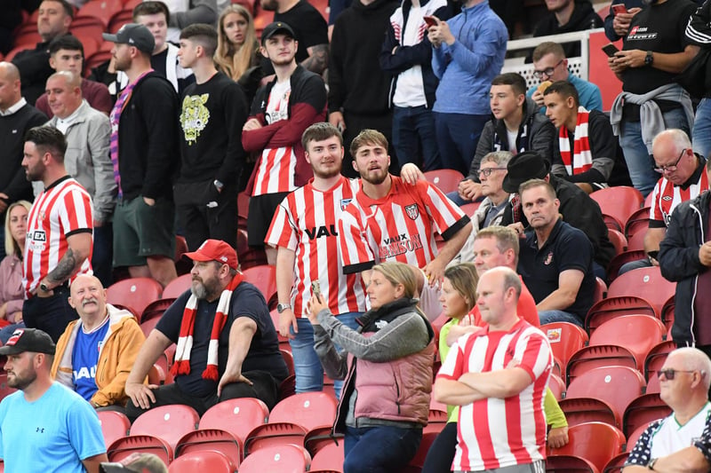 Loud and passionate Sunderland supporters away from home at the Riverside Stadium against Middlesbrough in the Championship earlier this season.