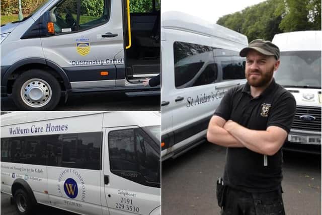Police say there is no link following a series of incidents in Sunderland during which minibuses were stolen or vandalised.