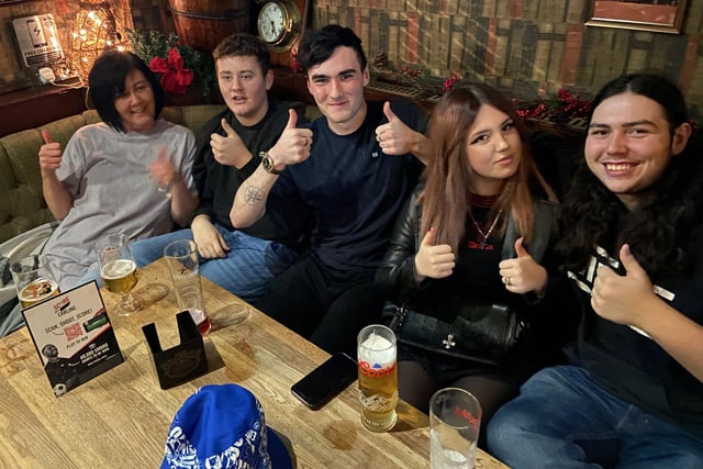 Thumbs up for a England win against Senegal at Chaplins, in 2022.