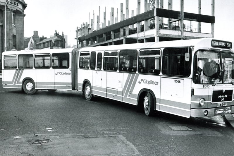 It had to happen - Sheffield Transport Department's pride and joy the Cityliner, nicknamed the bendibus, oversteered at Leopold Street roundabout and  no matter which way it bent it was unable to move, in January 1980