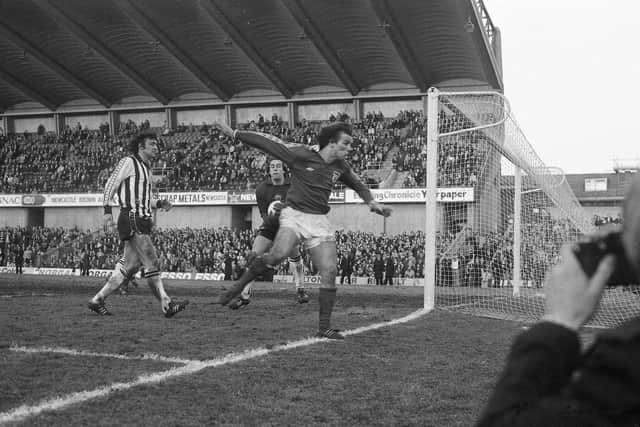 Wayne Entwistle, 20, in action during Sunderland's famous 4-1 win at Newcastle, February 24, 1979.